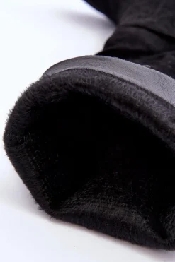 Online Kozaki Zamszowe Na Masywnym Obcasie Czarne Virdana Damskie Kozaki Przed Kolano|Kozaki Na Obcasie