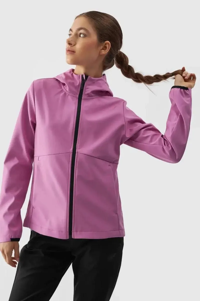 Odzież 4F|Kurtki Damskie>4F Kurtka Damska Softshell Membrana 5000 WAW24TSOFF285-54S Różowa Różowy