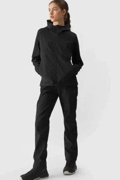 Kurtki Damskie|Odzież 4F>4F Kurtka Damska Softshell Membrana 5000 WAW24TSOFF285-20S Czarna Czarny