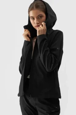 Kurtki Damskie|Odzież 4F>4F Kurtka Damska Softshell Membrana 5000 WAW24TSOFF285-20S Czarna Czarny