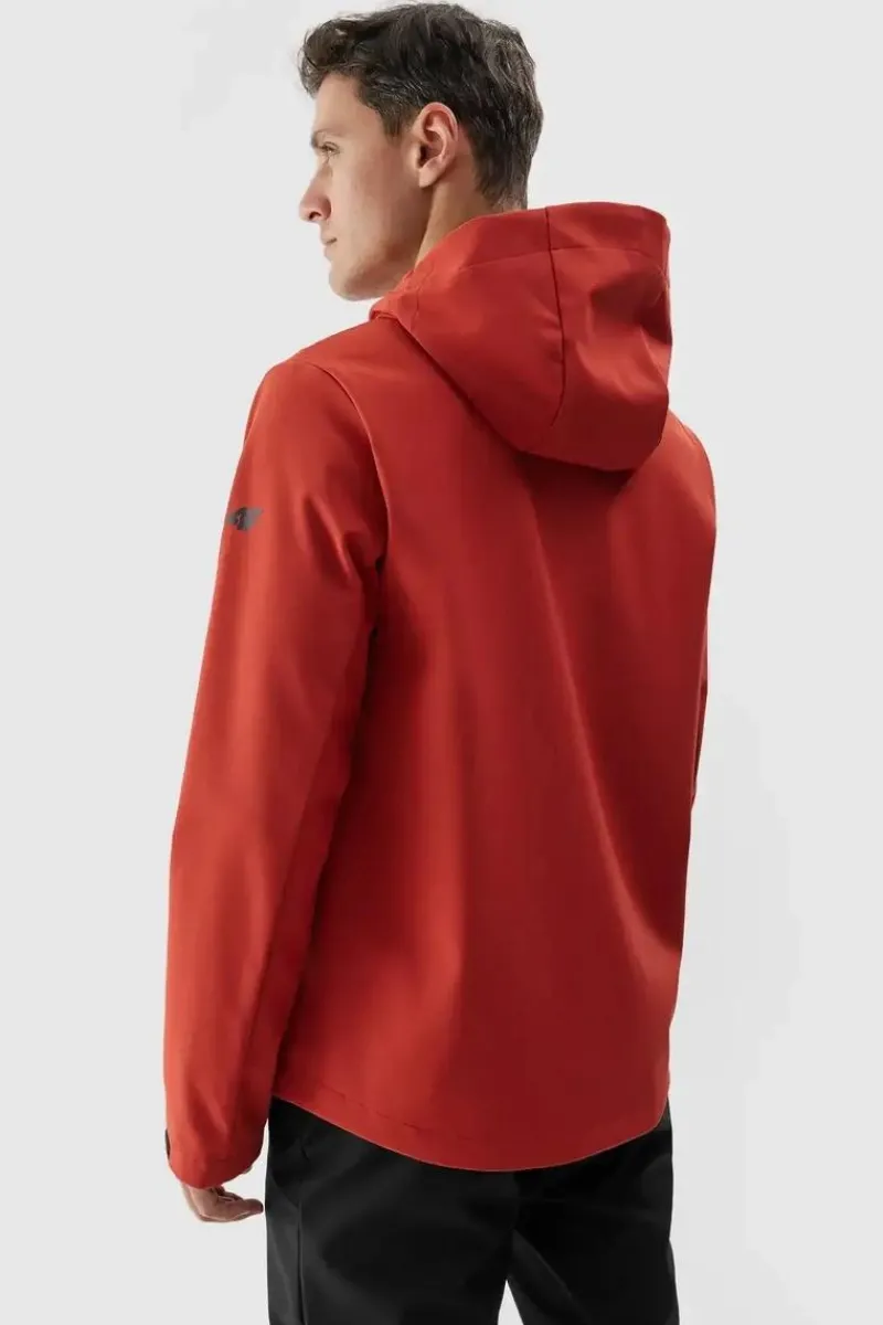 Kurtka Męska Softshell Z Kapturem WAW24TSOFM283-61S Czerwona Męskie Kurtki Męskie|Odzież 4F