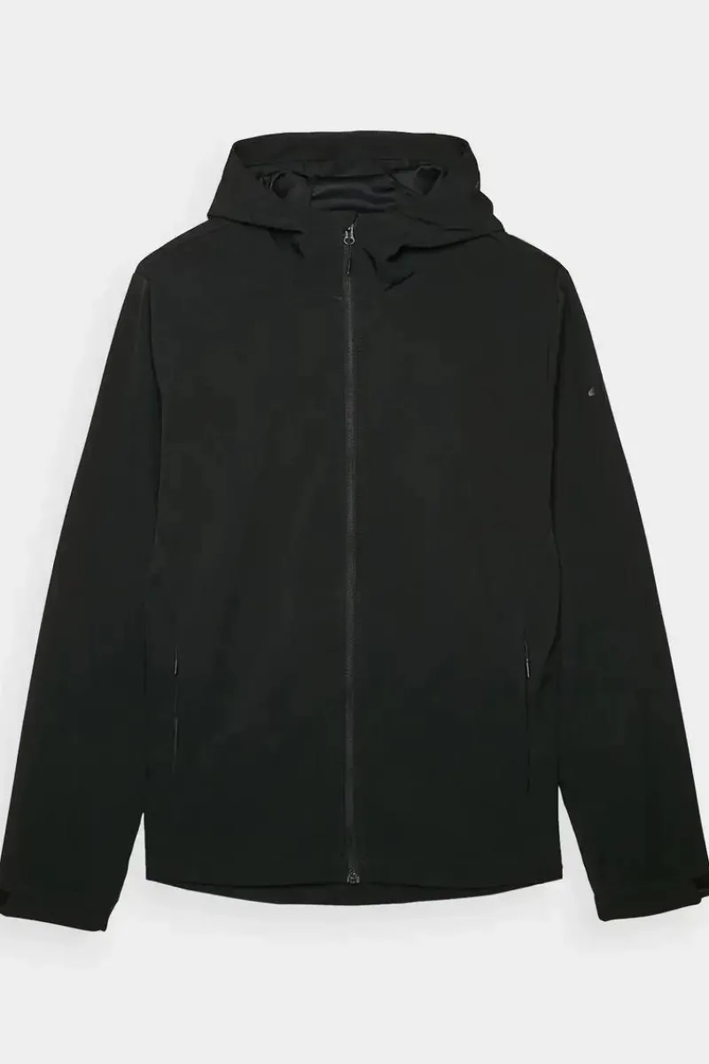 Hot 4F Kurtka Męska Softshell Z Kapturem WAW24TSOFM283-20S Czarna Czarny
