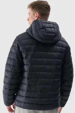Sale Kurtka Puchowa Męska Z Kapturem WAW24TDJAM484-20S Czarna Męskie Kurtki Męskie|Odzież 4F