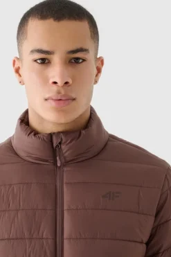 Outlet 4F Kurtka Puchowa Męska Z Syntetycznym Wypełnieniem WAW24TDJAM483-80S Brązowa