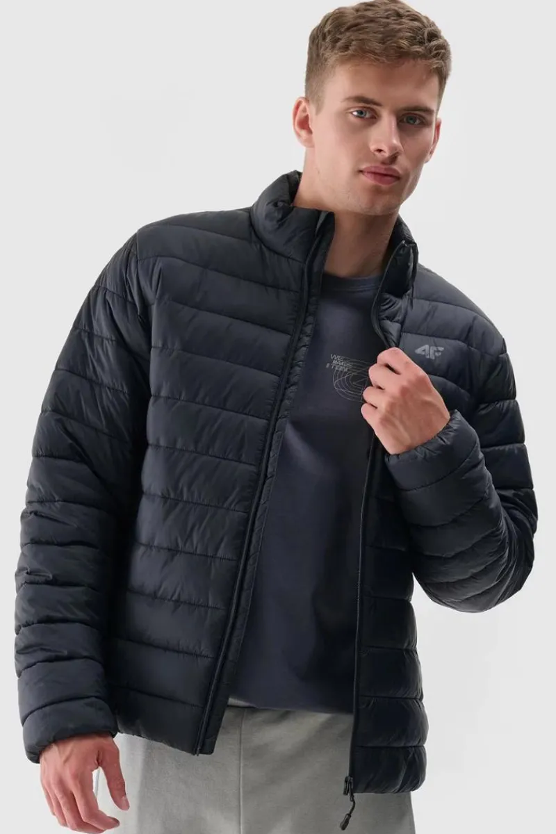 Kurtki Męskie|Odzież 4F>4F Kurtka Puchowa Męska Z Syntetycznym Wypełnieniem WAW24TDJAM483-20S Czarna