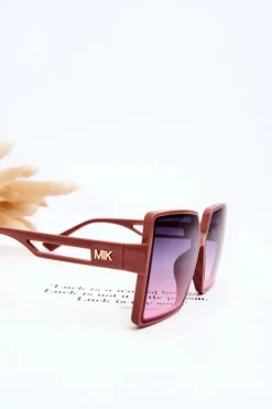 Best Kwadratowe Okulary Przeciwsłoneczne M2376 Ciemnoróżowe Okulary