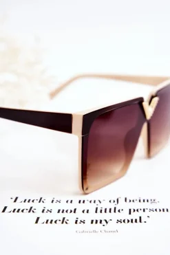 Clearance Boto Kwadratowe Okulary Przeciwsłoneczne V130044 Brązowo-Beżowe