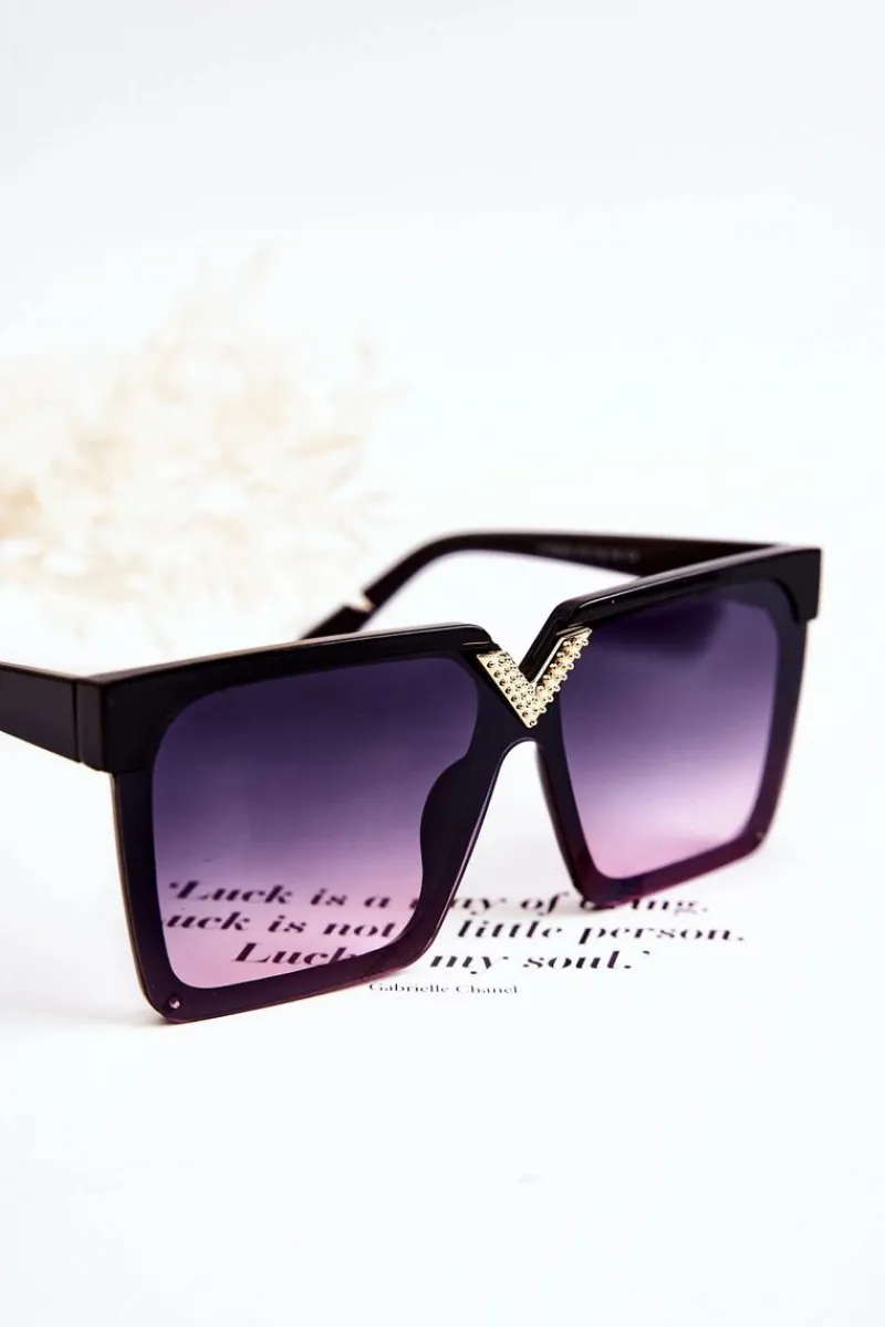 Okulary>Boto Kwadratowe Okulary Przeciwsłoneczne Ombre V130044 Czarno-Różowe