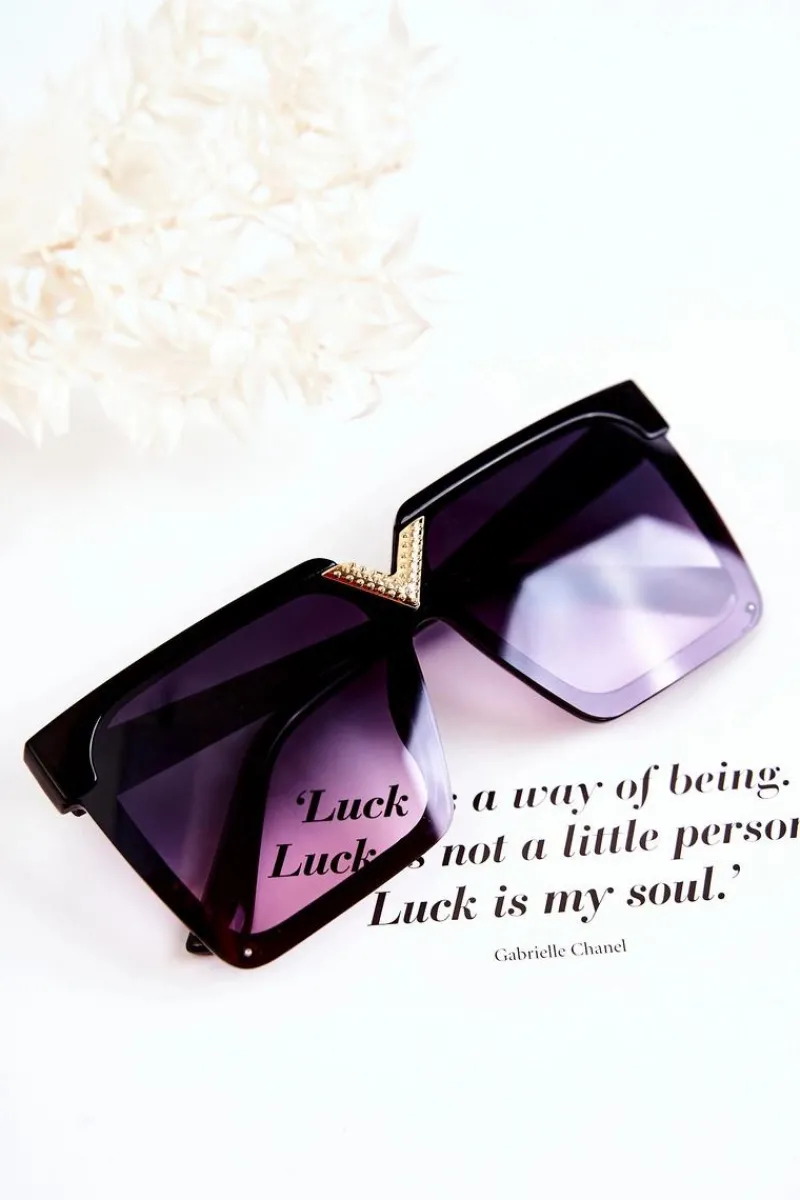 Okulary>Boto Kwadratowe Okulary Przeciwsłoneczne Ombre V130044 Czarno-Różowe