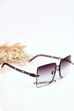 Okulary>PRIUS Kwadratowe Okulary Przeciwsłoneczne V508 Ciemnosrebrne