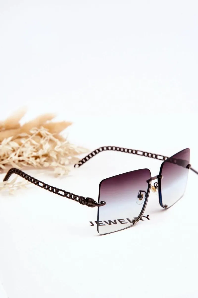 Okulary>PRIUS Kwadratowe Okulary Przeciwsłoneczne V508 Ciemnosrebrne