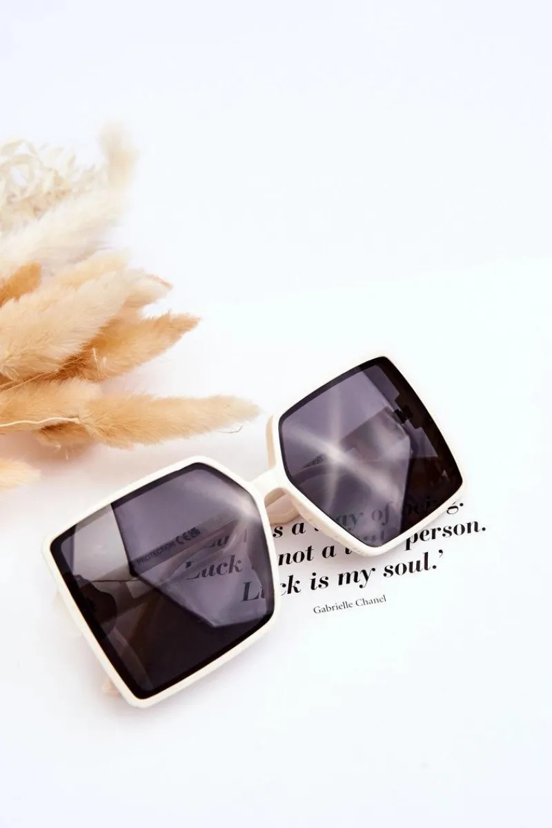 Discount Kwadratowe Okulary Przeciwsłoneczne M2376 Białe Okulary