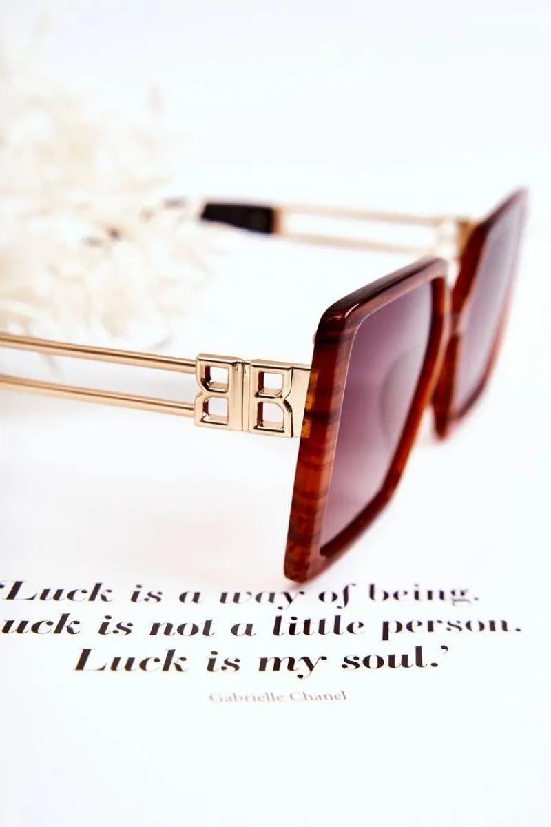 Discount Kwadratowe Okulary Przeciwsłoneczne V130042 Brązowe Okulary