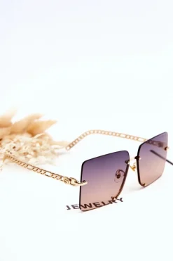 Online PRIUS Kwadratowe Okulary Przeciwsłoneczne V508 Złoto-Niebiesko-Różowe