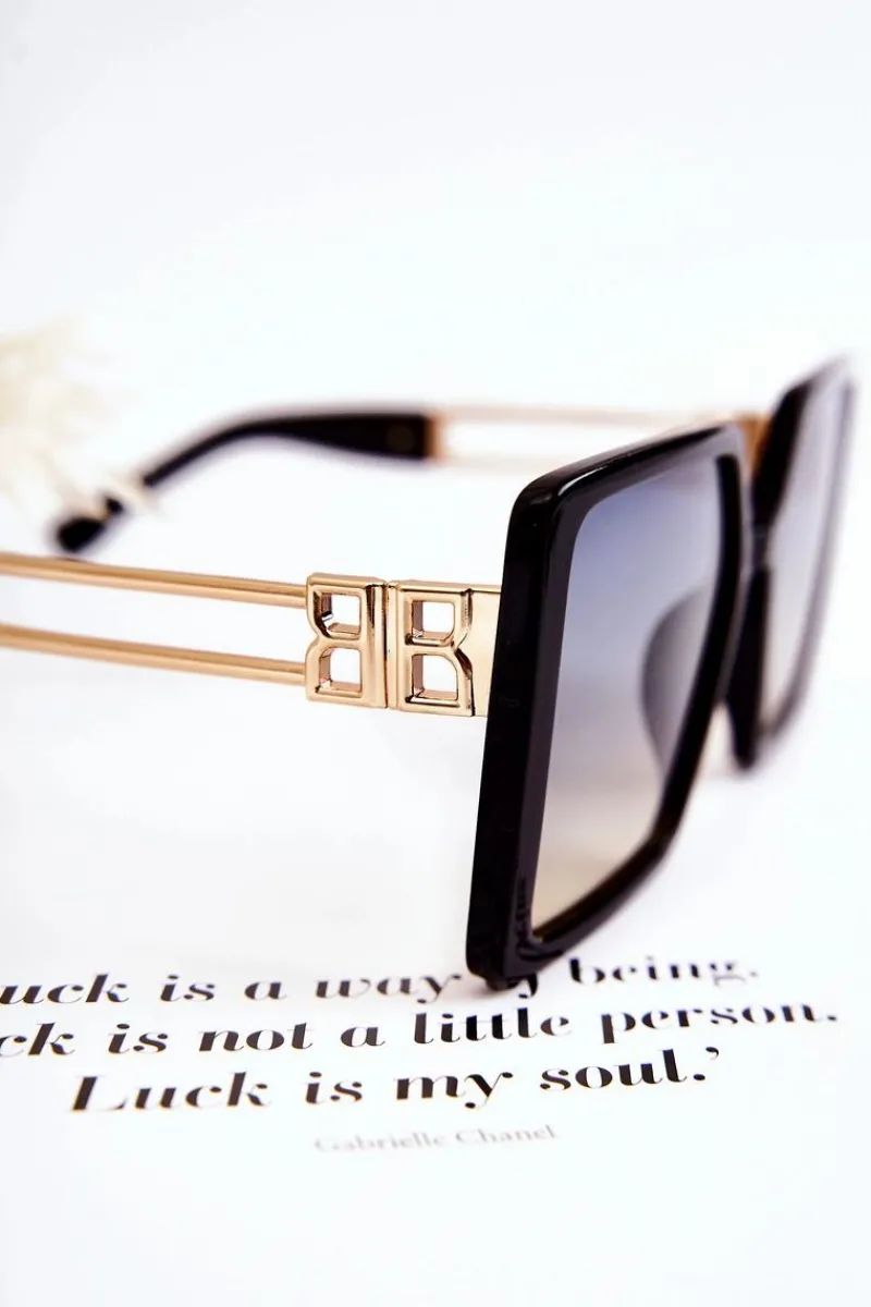 Sale Kwadratowe Okulary Przeciwsłoneczne V130042 Czarne Okulary