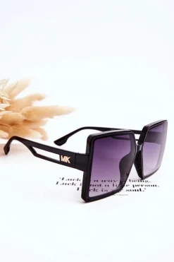 Clearance Kwadratowe Okulary Przeciwsłoneczne M2376 Czarne Okulary