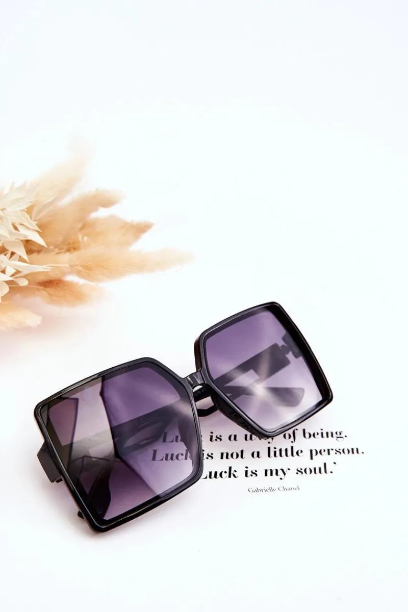 Clearance Kwadratowe Okulary Przeciwsłoneczne M2376 Czarne Okulary
