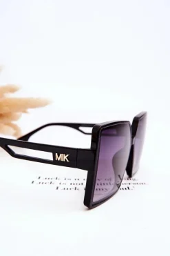 Clearance Kwadratowe Okulary Przeciwsłoneczne M2376 Czarne Okulary
