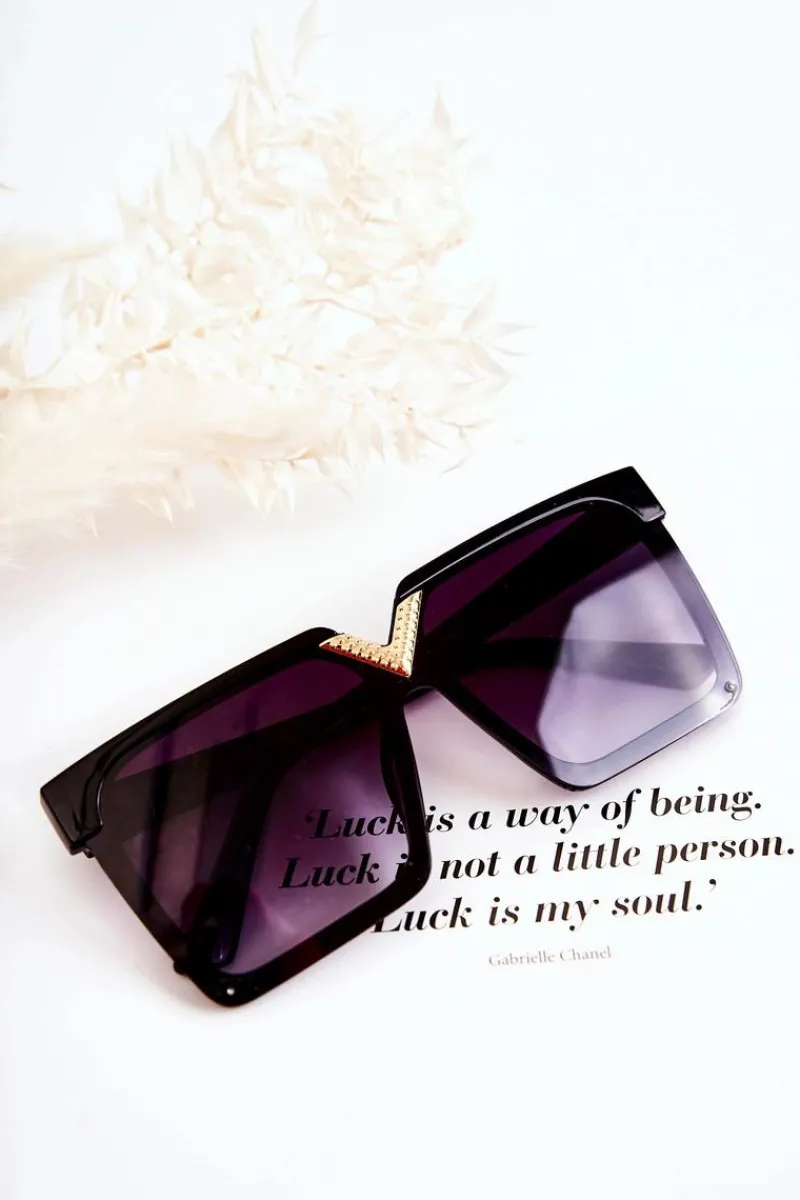 Okulary>Boto Kwadratowe Okulary Przeciwsłoneczne V130044 Czarne