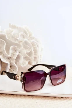 Okulary>PRIUS Kwadratowe Okulary Przeciwsłoneczne Damskie UV400 Brązowe