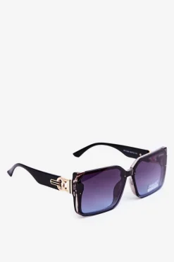 Outlet PRIUS Kwadratowe Okulary Przeciwsłoneczne Damskie UV400 Czarne