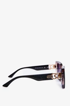 Outlet PRIUS Kwadratowe Okulary Przeciwsłoneczne Damskie UV400 Czarne