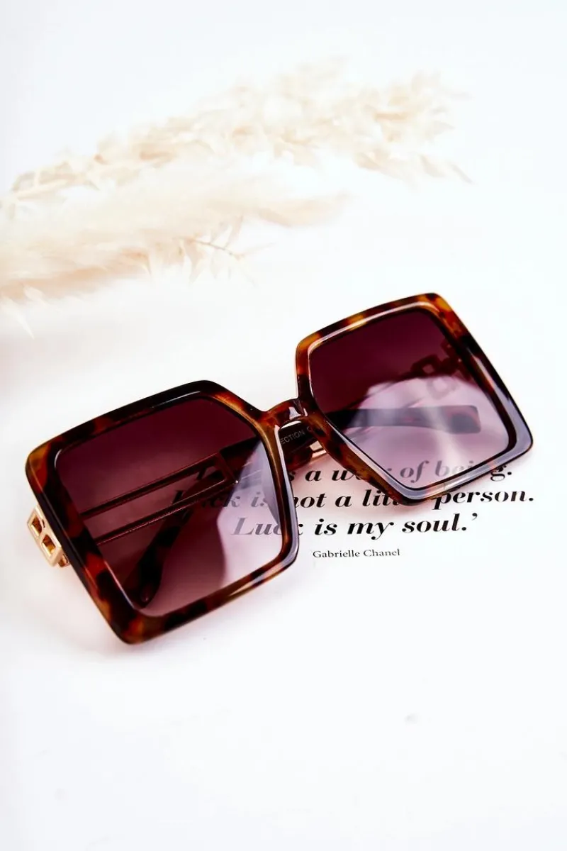 Okulary>Boto Kwadratowe Okulary Przeciwsłoneczne Marmurkowe V130042 Brązowe