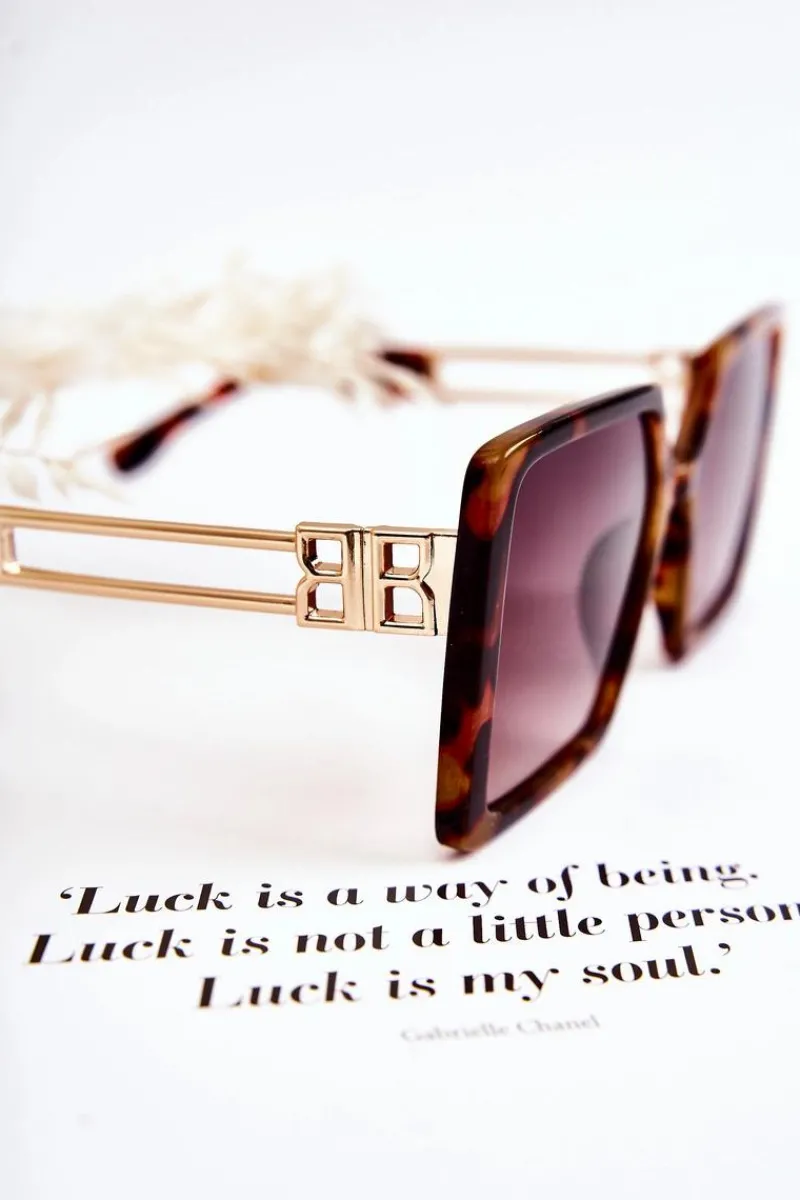 Okulary>Boto Kwadratowe Okulary Przeciwsłoneczne Marmurkowe V130042 Brązowe