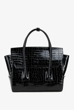 Online Lakierowana Torebka Kuferek Z Tłoczeniem BAG5810-M20 Czarna Torebki Nobo|Torebki Kuferki