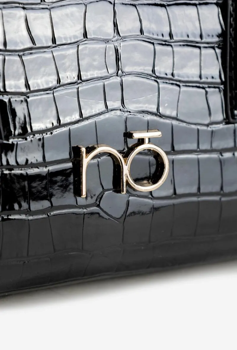 Online Lakierowana Torebka Kuferek Z Tłoczeniem BAG5810-M20 Czarna Torebki Nobo|Torebki Kuferki