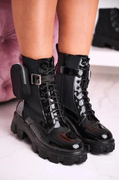 Botki Sznurowane|Czarne Botki><noscript><img width=