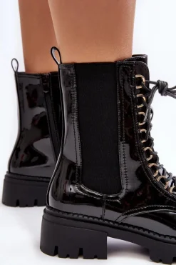 Botki Sznurowane|Czarne Botki><noscript><img width=