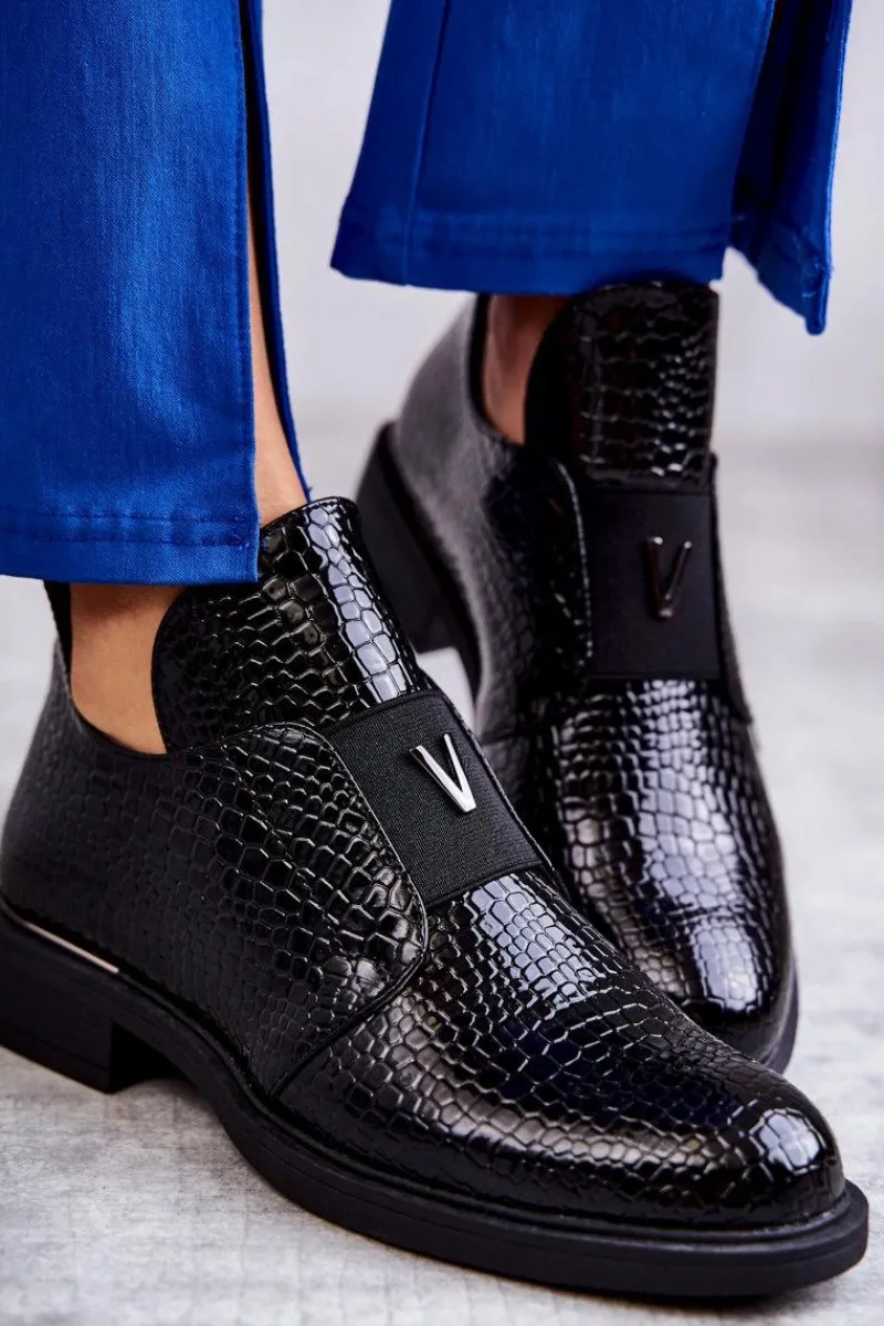 Lakierowane Botki Z Wycięciami Na Płaskim Obcasie Czarne Eunice Damskie Czarne Botki|Botki Zimowe Damskie