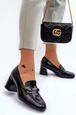 Discount Lakierowane Czółenka Na Słupku Czarne Idona Damskie Czółenka Na Słupku|Czółenka Klasyczne