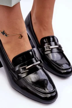 Discount Lakierowane Czółenka Na Słupku Czarne Idona Damskie Czółenka Na Słupku|Czółenka Klasyczne