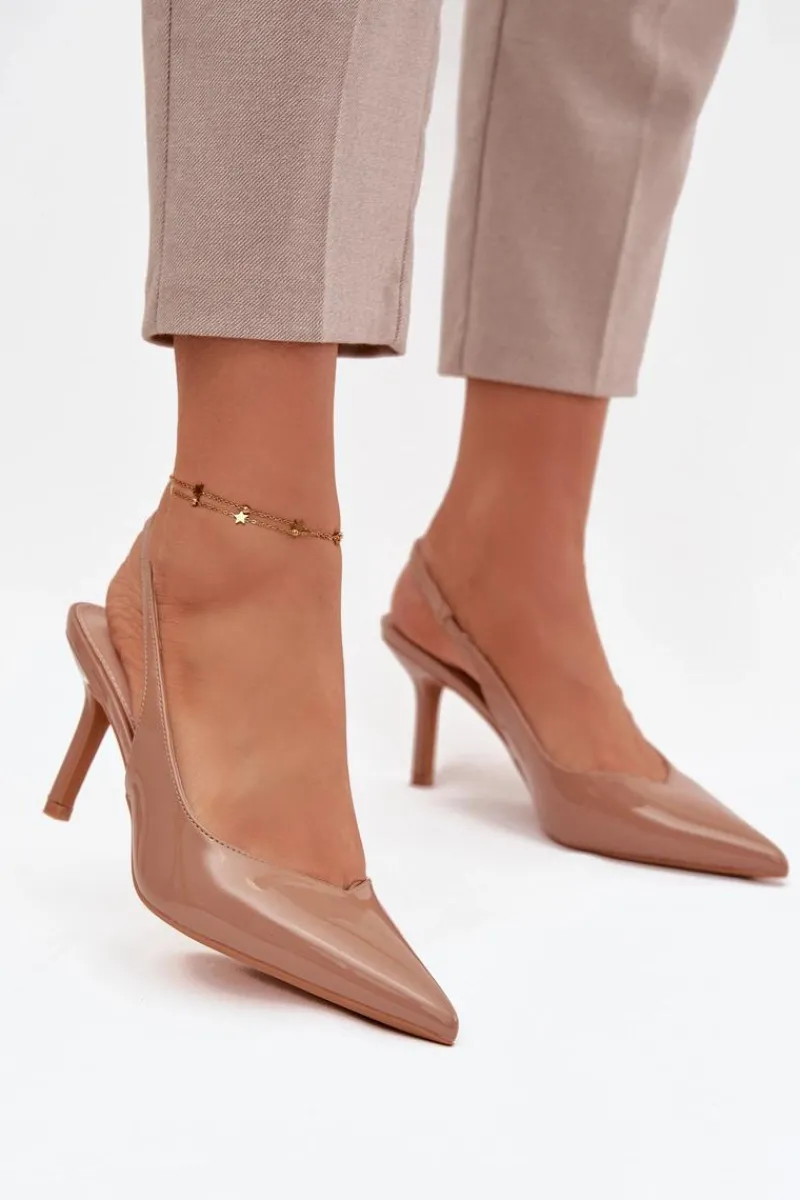 Discount Lakierowane Czółenka Na Szpilce Ciemnobeżowe Phelia Damskie Szpilki Lakierowane|Czółenka Klasyczne