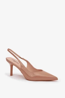 Discount Lakierowane Czółenka Na Szpilce Ciemnobeżowe Phelia Damskie Szpilki Lakierowane|Czółenka Klasyczne