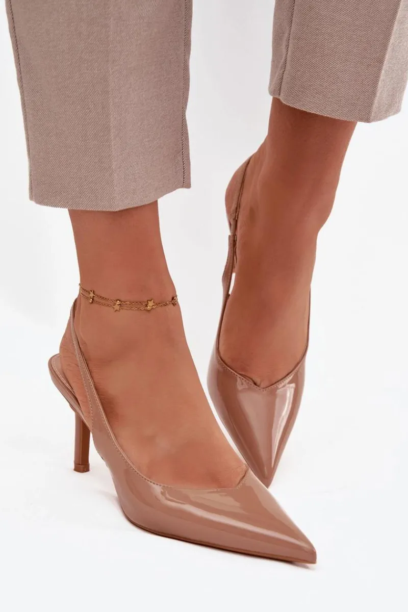 Discount Lakierowane Czółenka Na Szpilce Ciemnobeżowe Phelia Damskie Szpilki Lakierowane|Czółenka Klasyczne