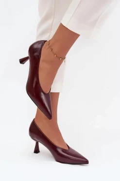 Szpilki Lakierowane|Czółenka Klasyczne>Boto Lakierowane Czółenka Na Szpilce Bordowe Gavrielle Czerwony