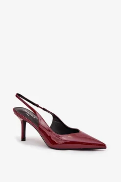 Hot Lakierowane Czółenka Na Szpilce Bordowe Phelia Damskie Szpilki Lakierowane|Czółenka Klasyczne