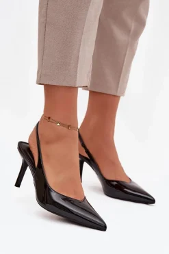 Discount Boto Lakierowane Czółenka Na Szpilce Czarne Phelia Czarny