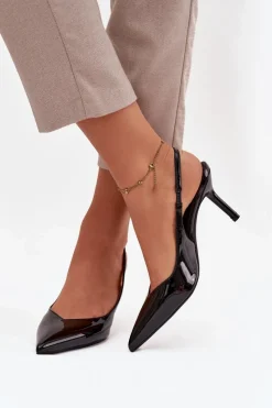 Discount Boto Lakierowane Czółenka Na Szpilce Czarne Phelia Czarny