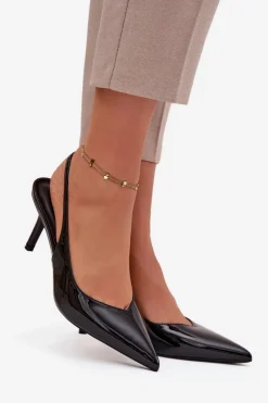 Discount Boto Lakierowane Czółenka Na Szpilce Czarne Phelia Czarny