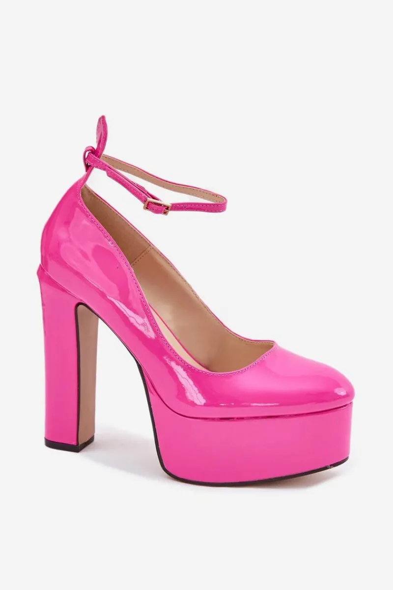Best Lakierowane Czółenka Na Wysokim Słupku I Platformie Różowe Nianka Damskie Czółenka Na Słupku|Czółenka Klasyczne