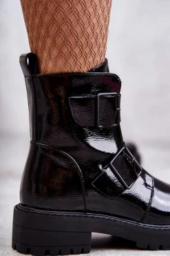 Botki Sznurowane|Czarne Botki><noscript><img width=