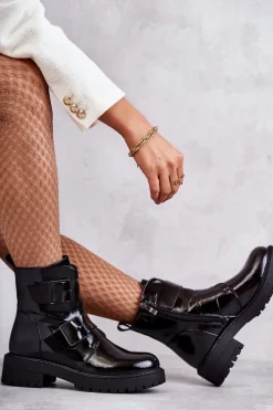 Botki Sznurowane|Czarne Botki><noscript><img width=