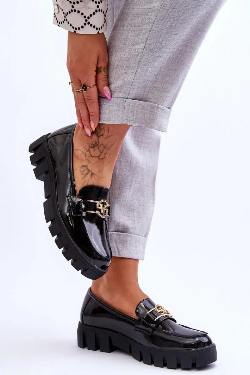 Mokasyny Damskie Lakierowane>Buty damskie Vinceza Lakierowane Damskie Mokasyny Czarne Sanvi