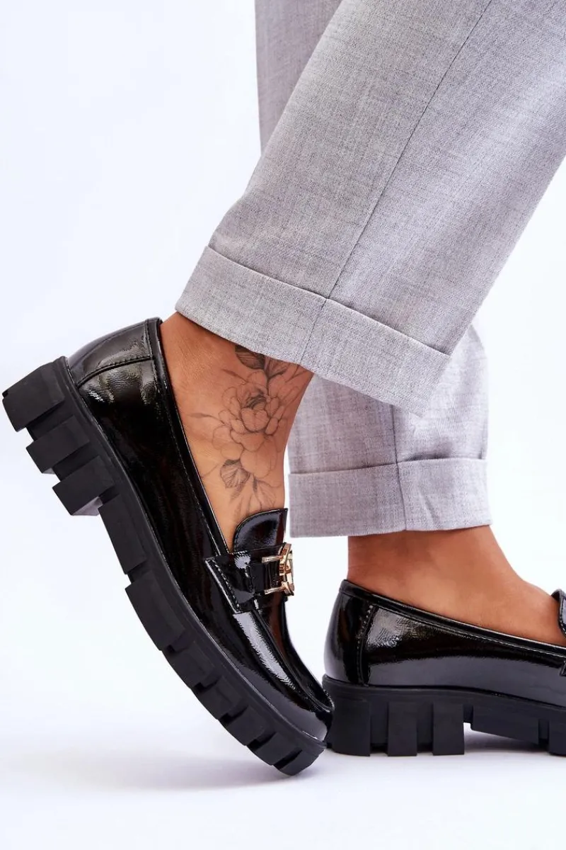 Mokasyny Damskie Lakierowane>Buty damskie Vinceza Lakierowane Damskie Mokasyny Czarne Sanvi