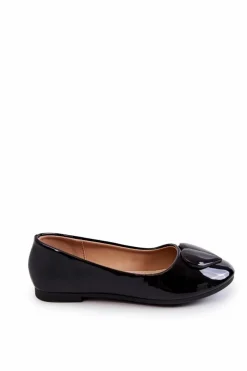 Best Buty damskie Vinceza Lakierowane Dziecięce Balerinki Z Sercem Czarne Corty