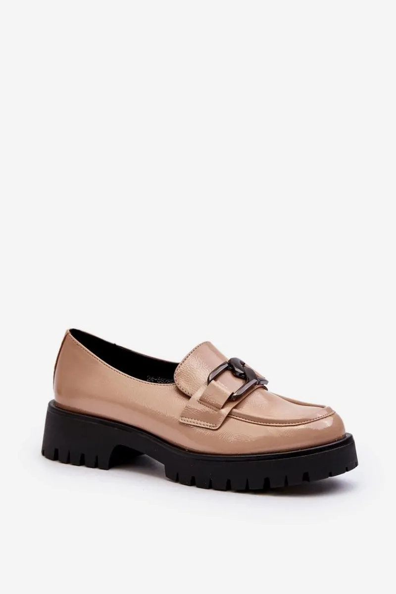 Mokasyny Damskie Lakierowane|Mokasyny Damskie Skórzane>Buty damskie Vinceza Lakierowane Mokasyny Damskie Beżowe Santtes